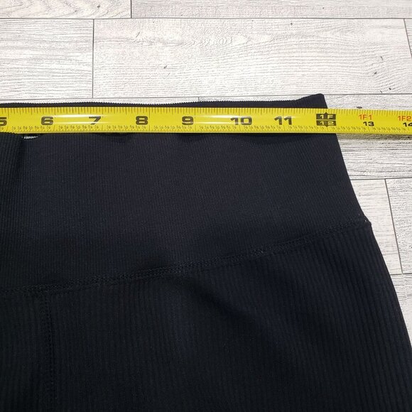 Calvin Klein Performance Ribbed Leggings High Waist Workout Black Size M EUC - Picture 8 of 11